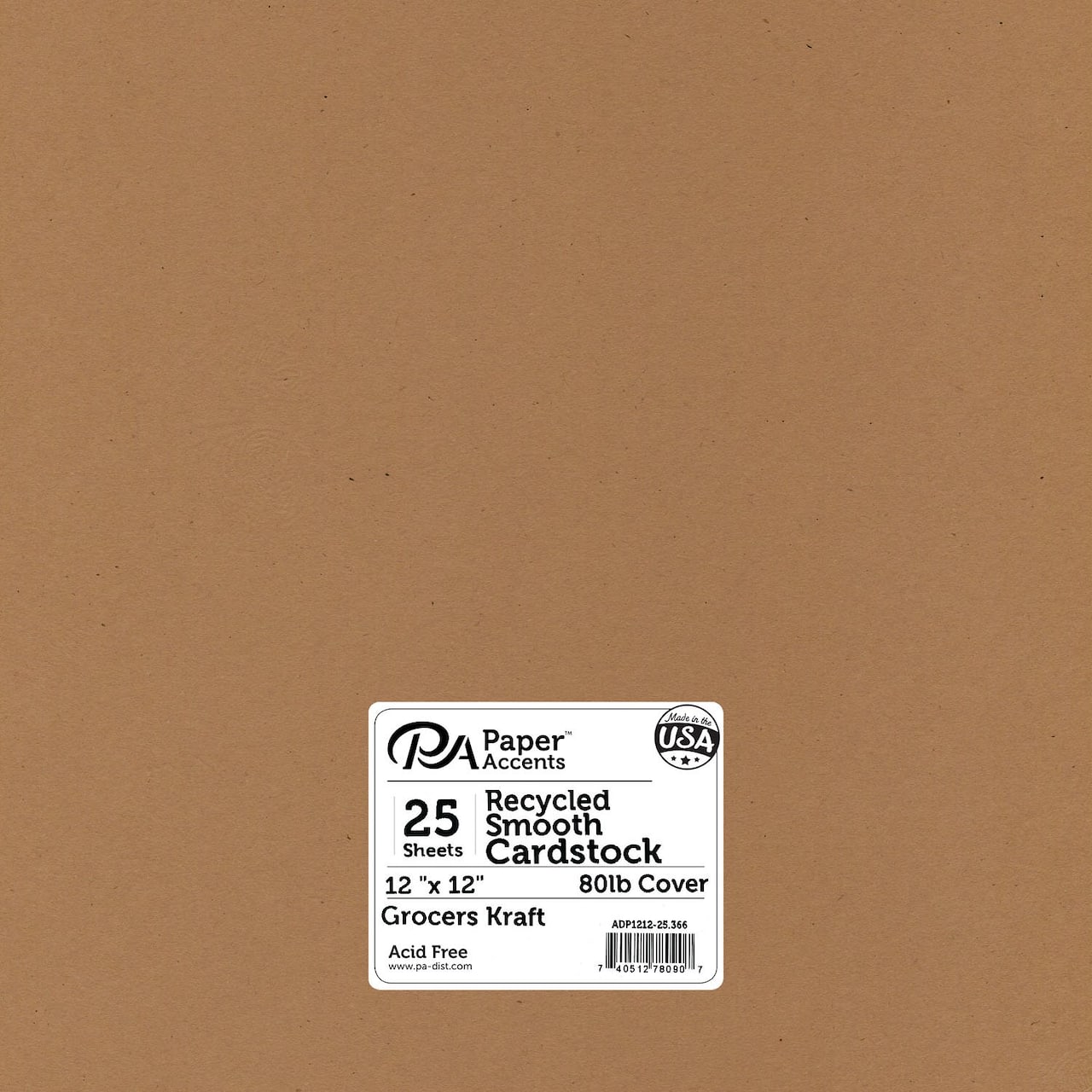 PA Paper™ Accents 12" x 12" 80lb. Recycled Cardstock, 25 Sheets